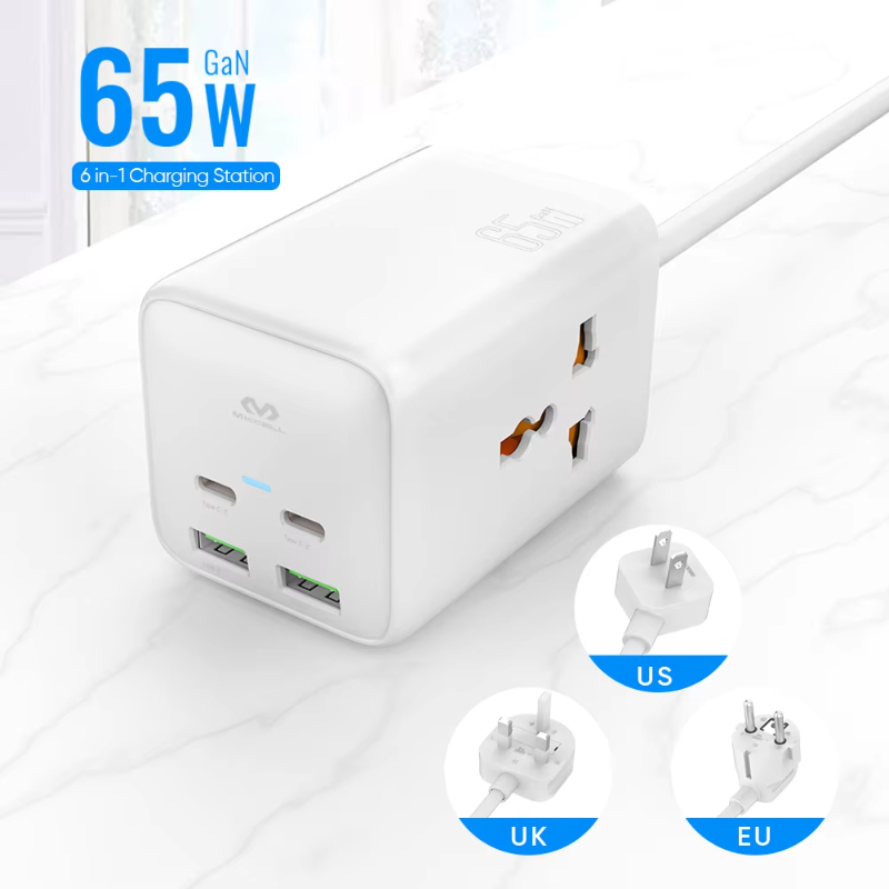 universal travel adapter charger international universal world plug pd 65w gan charger usb type c multifunction chargers