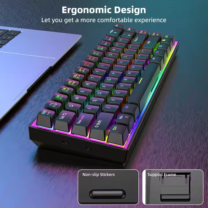 Hot Swappable 68 Keys Gaming Mechanical Keyboard Bluetooth Tri-mode RGB 65% Red Switch Wireless Mechanical Keyboard Custom