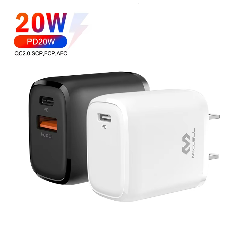 Veaqee Cargador rapido carga rapida PD 20w cargadors 3.0 doble con cable usb tipo c cargador de celular for iphone