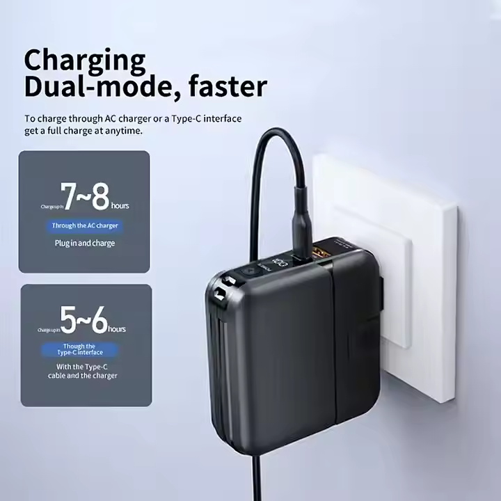 LANY Fast Charger 10000Mah 22.5W Fast Charging Power USB C Ultra-Thin Mobile Power PD Portable Charging Bank for iPhone