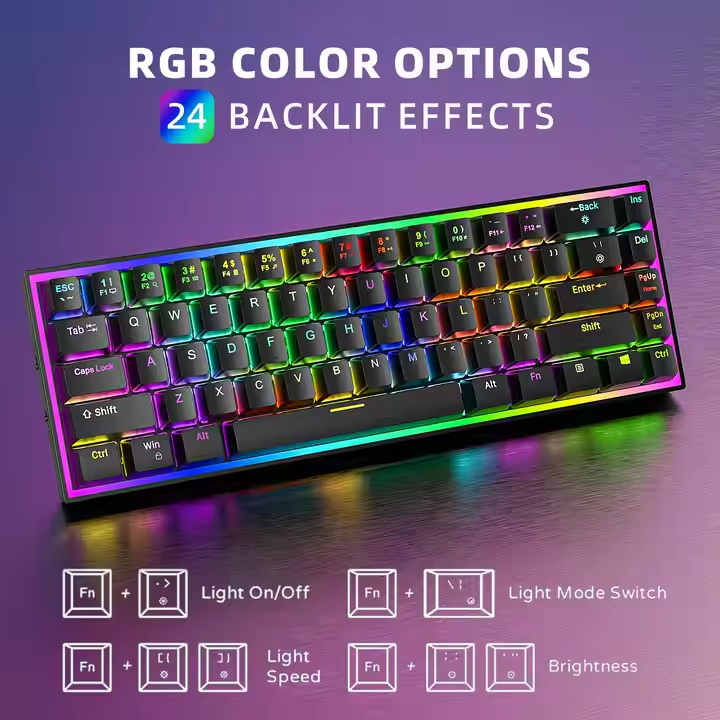 RK68 K6 K631 Hot Swap 65% Mechanical Keyboard 68 Keys Mini Gaming Keyboard with Red Switch for Gamer Teclado Games keyboard