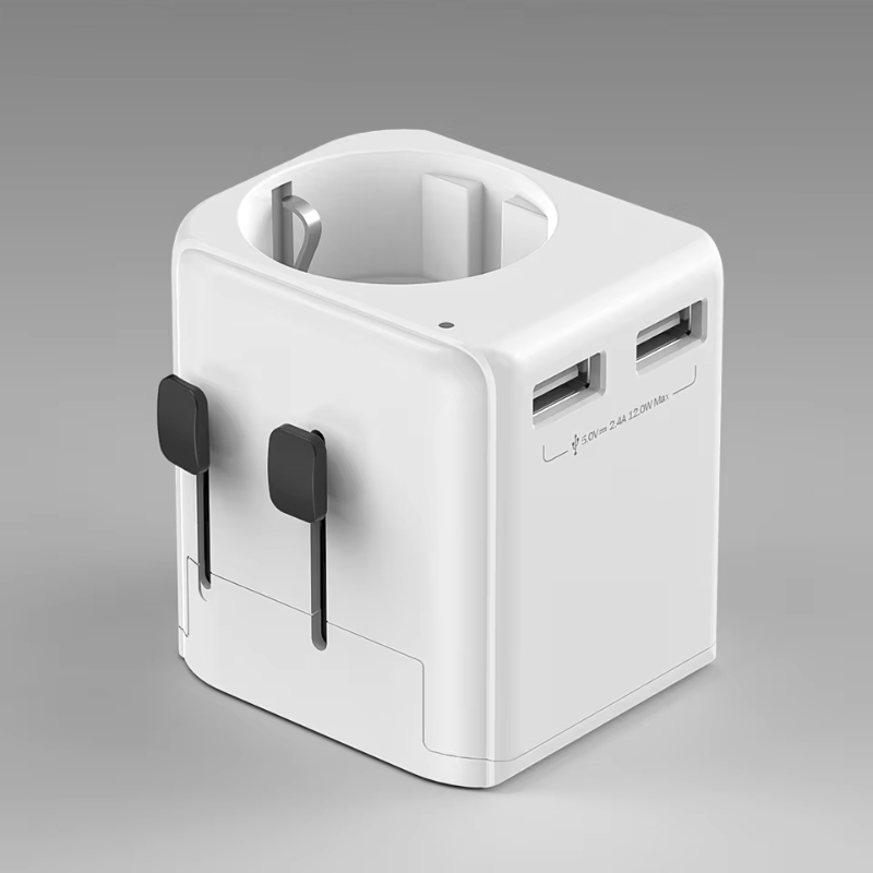 Worldplug All in One 2500W Plug Socket Worldwide Travel Charger Adaptor Universal Plug Adapter with PD Type-C Cable