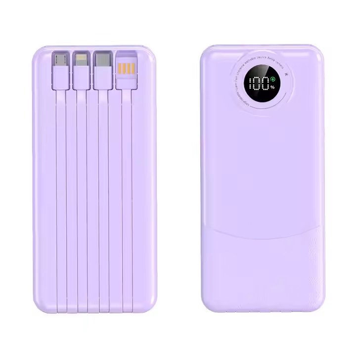 Fast Charging 10000mah Power Bank Built In Cable Power Bank 10000mah Slim Portable PD 22.5W 10000mah Power Bank