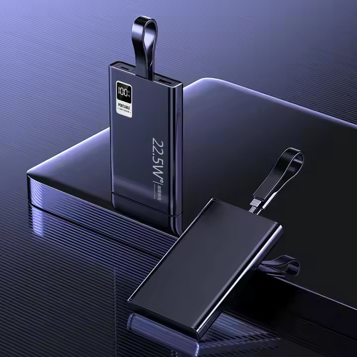 10000mAh With Cable USB C Output Outdoor Slim Portable 10000mah PowerBank LED Display PD22.5W Fast Charging Power Bank