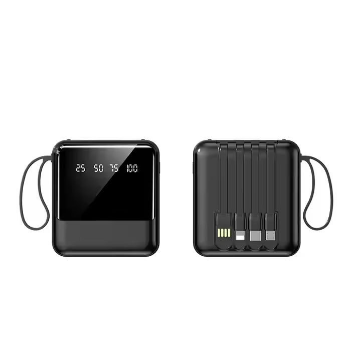 Newest Portable Charger 10000mah Mini Power Bank Fast Charging Power Banks With Led Display With Cables Powerbank For Phones