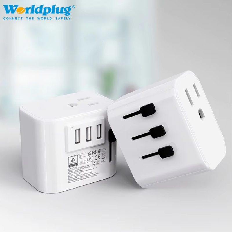 Worldplug PD3.0 QC 4.0 GaN 65W Travel Charger Adapters Universal UK European Australia USA Plug Socket Adaptor