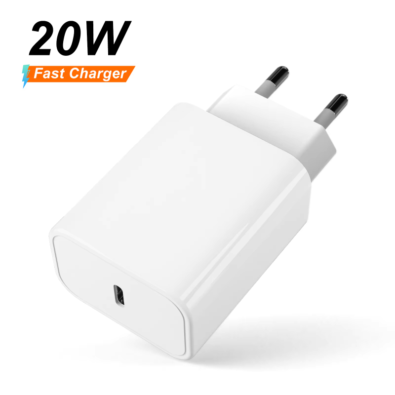 Factory GaN 20W PD USB-C Power Wall Charger Adapter Type-C Fast Charging for iPhone