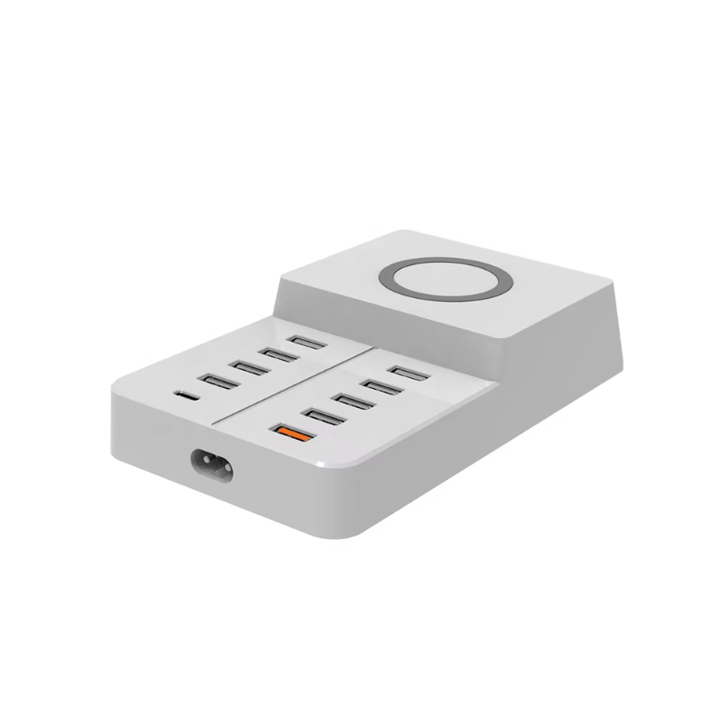 Multi Port USB Charger, 10-Ports 70W with USB Charging Station for iPhone_for Ipad With Wireless Charging Pad
