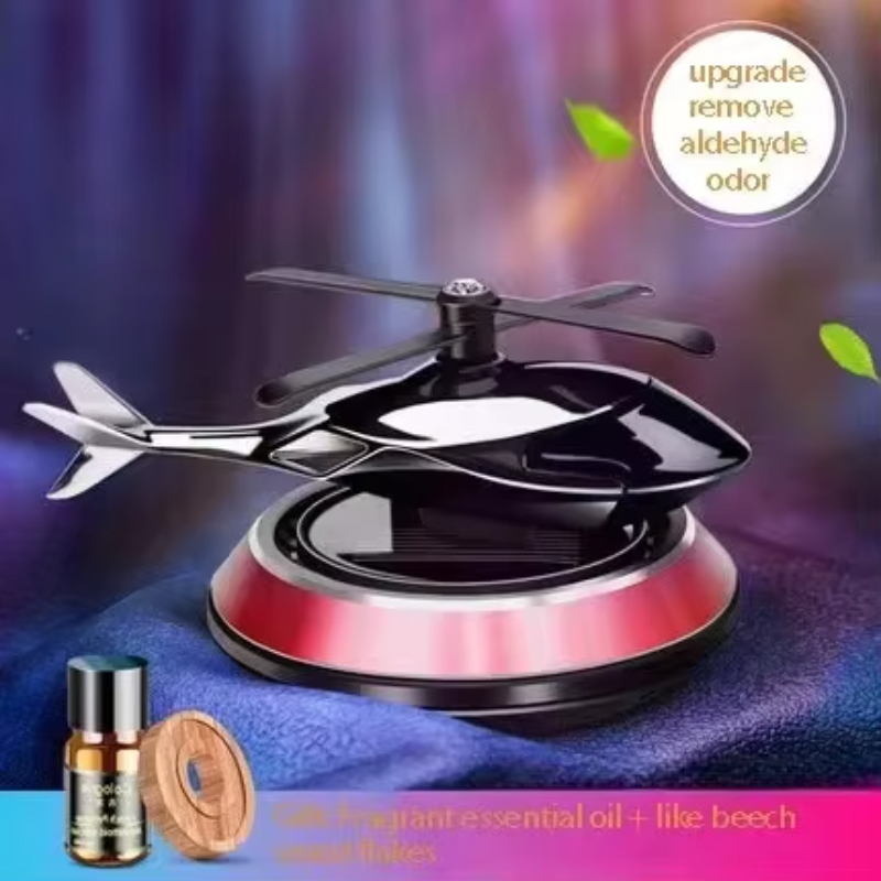 Automobile solar powered helicopter air freshener perfume