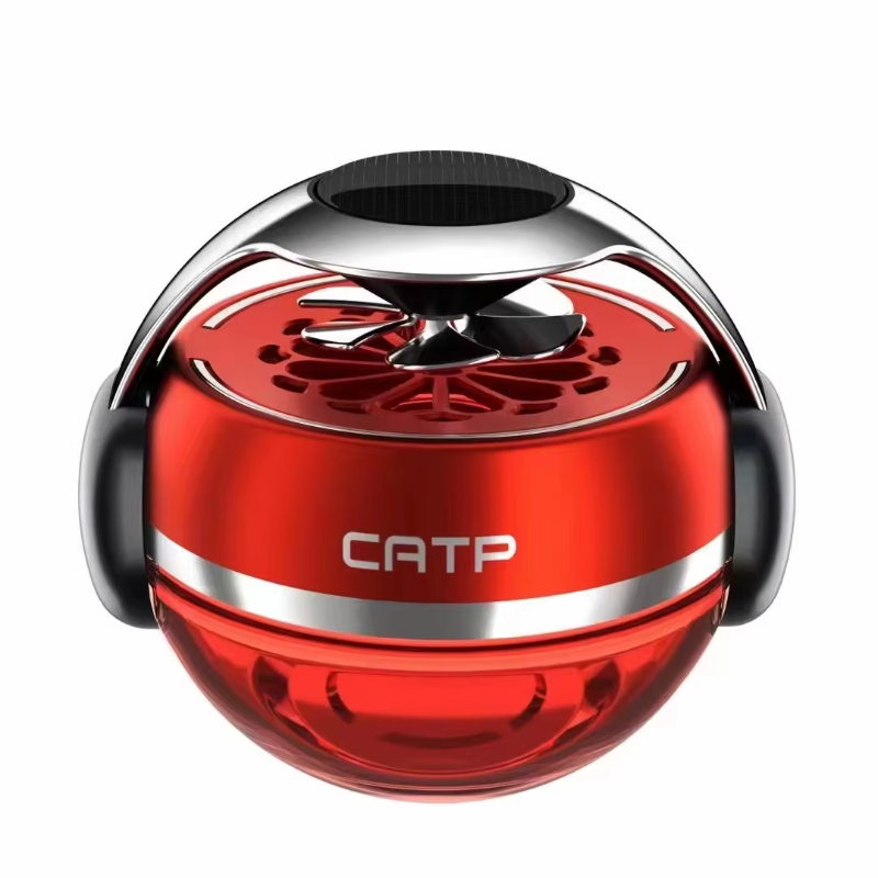 Car liquid perfume aromatherapy headset automatic rotation solar perfume air freshener