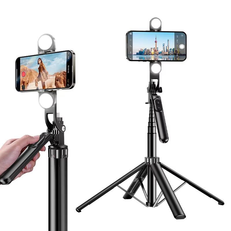 Hot Model Portable Selfie Stick Mobile Phone Tripod with Wireless Remote Control Shutter Fill Lights