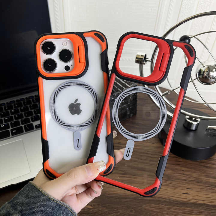 Wholesale Cheap New Design Anti-drop Wireless Charging Magnetic Holder Mobile Phone Case for iPhone 13 14 15 16 Pro Max Plus