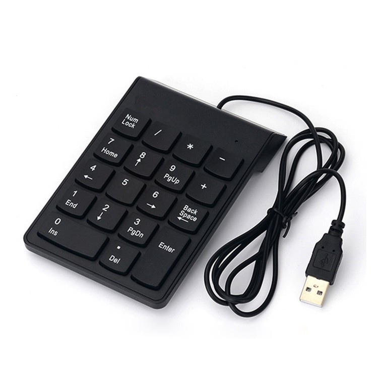 Wired Numeric Keypad 18 Keys Number Keyboard Digital Keyboard for Accounting Teller Laptop Notebook Windows Tablets