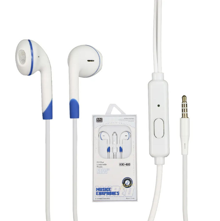 KIKI-480 3.5mm Earphone In-Ear Wired Control Headset Earbuds With Microphone For Huawei