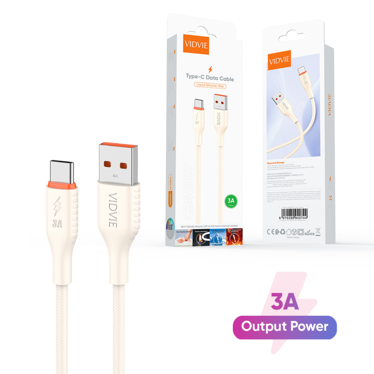 VIDVIE CB4050T Liquid Silicone Wire Type-C Data Cable