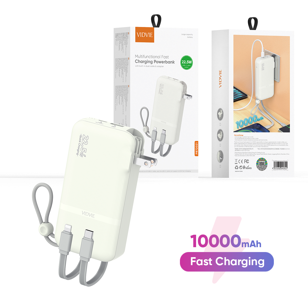 VIDVIE PB7021 Multifunctional Fast Charging Powerbank