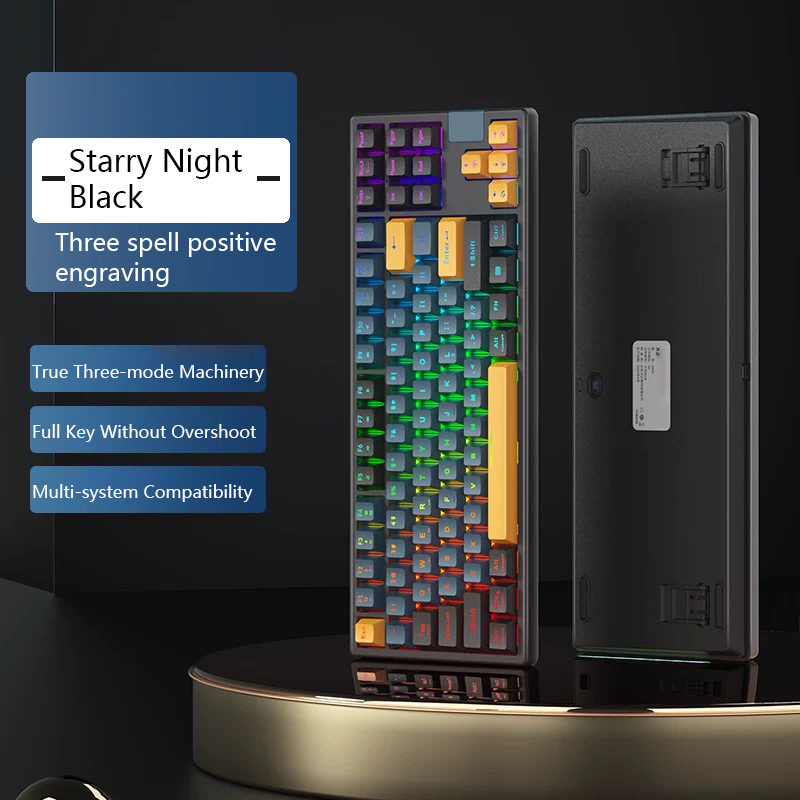 88 Keys Mechanical Gaming Keyboard Rgb Led Rainbow Backlit Bluetooth Keyboard Three Model Macro Definition