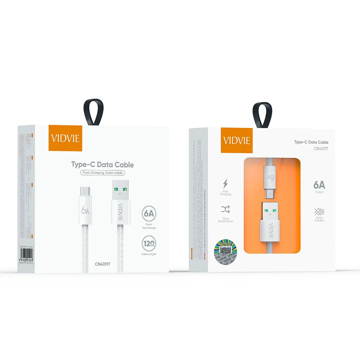 VIDVIE CB4011t 1.2M 2M Type-C 6A Fast Charging